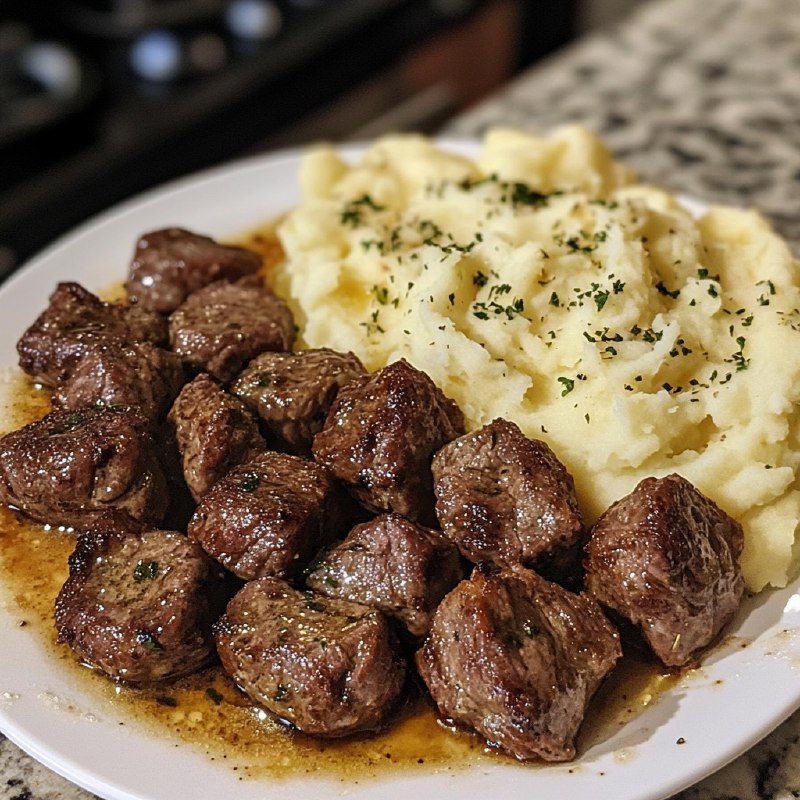 Bocaditos de Carne y Mantequilla de Ajo con Puré: Una Receta Completa para Disfrutar en Casa
