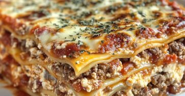 Lasaña de Cheeseburger con Ajo y Tocino