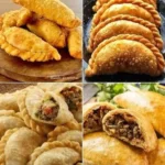 Empanadas de Carne Deliciosas empanadas de carne recién horneadas con un dorado perfecto.