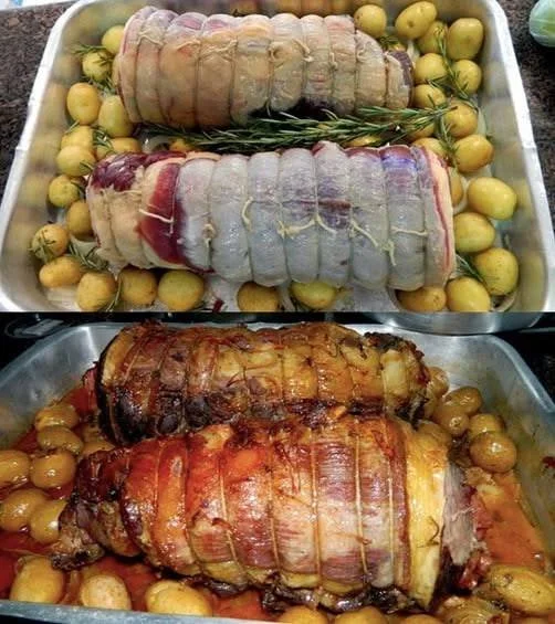 Lomo Relleno al Horno con Papas