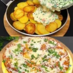 Tortilla de Papas con Queso recién hecha, plato tradicional español